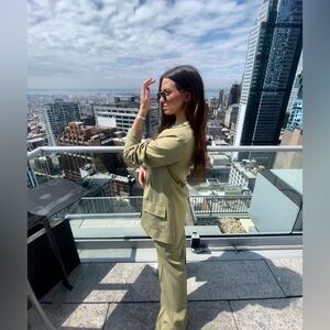 Nasty Gal Olive Blazer and Pants Set💚